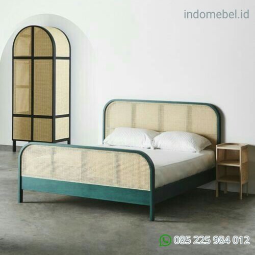 Rattan Bed King Green Indomebel.id